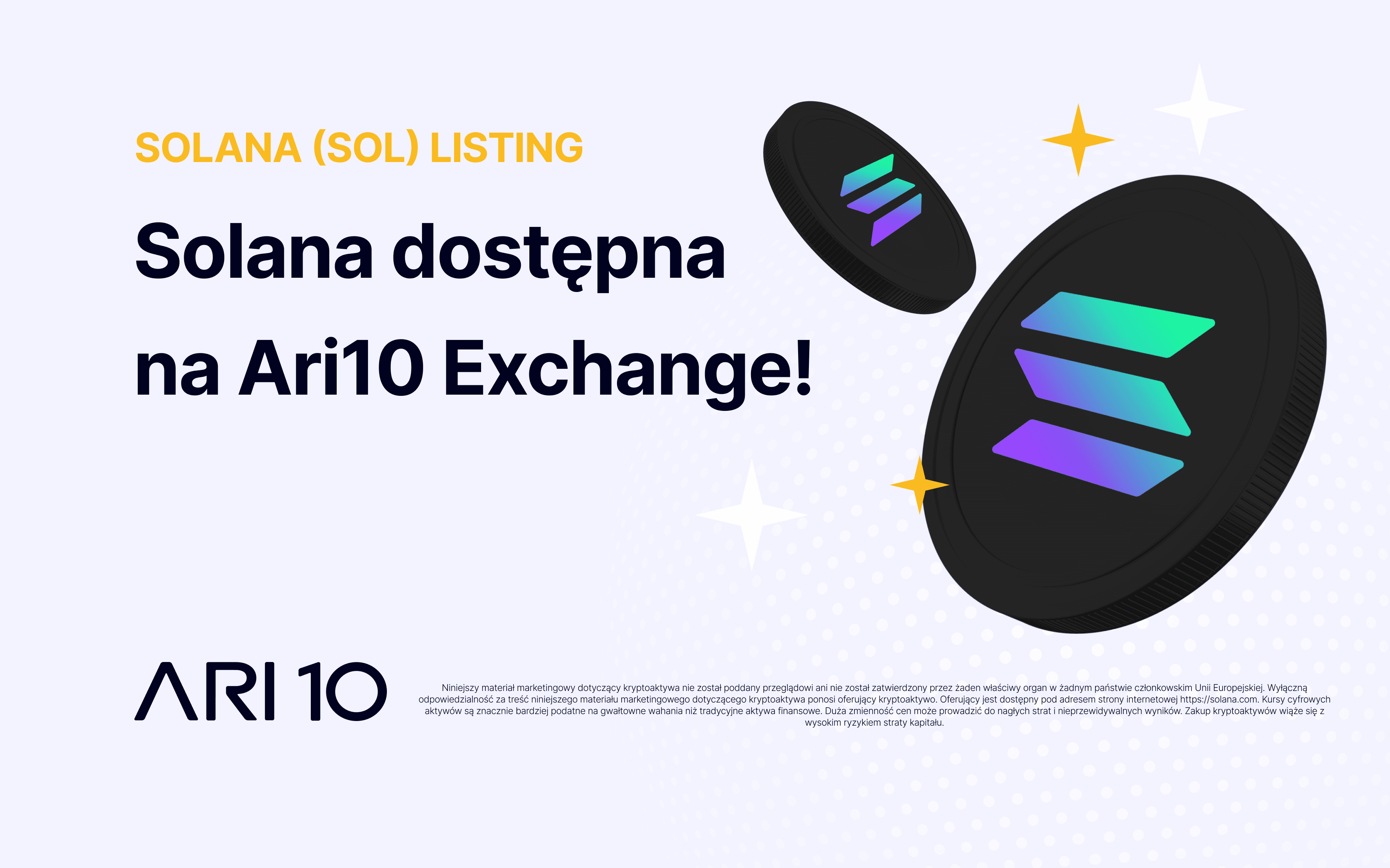 Solana (SOL) już dostępna na Ari10 Exchange!