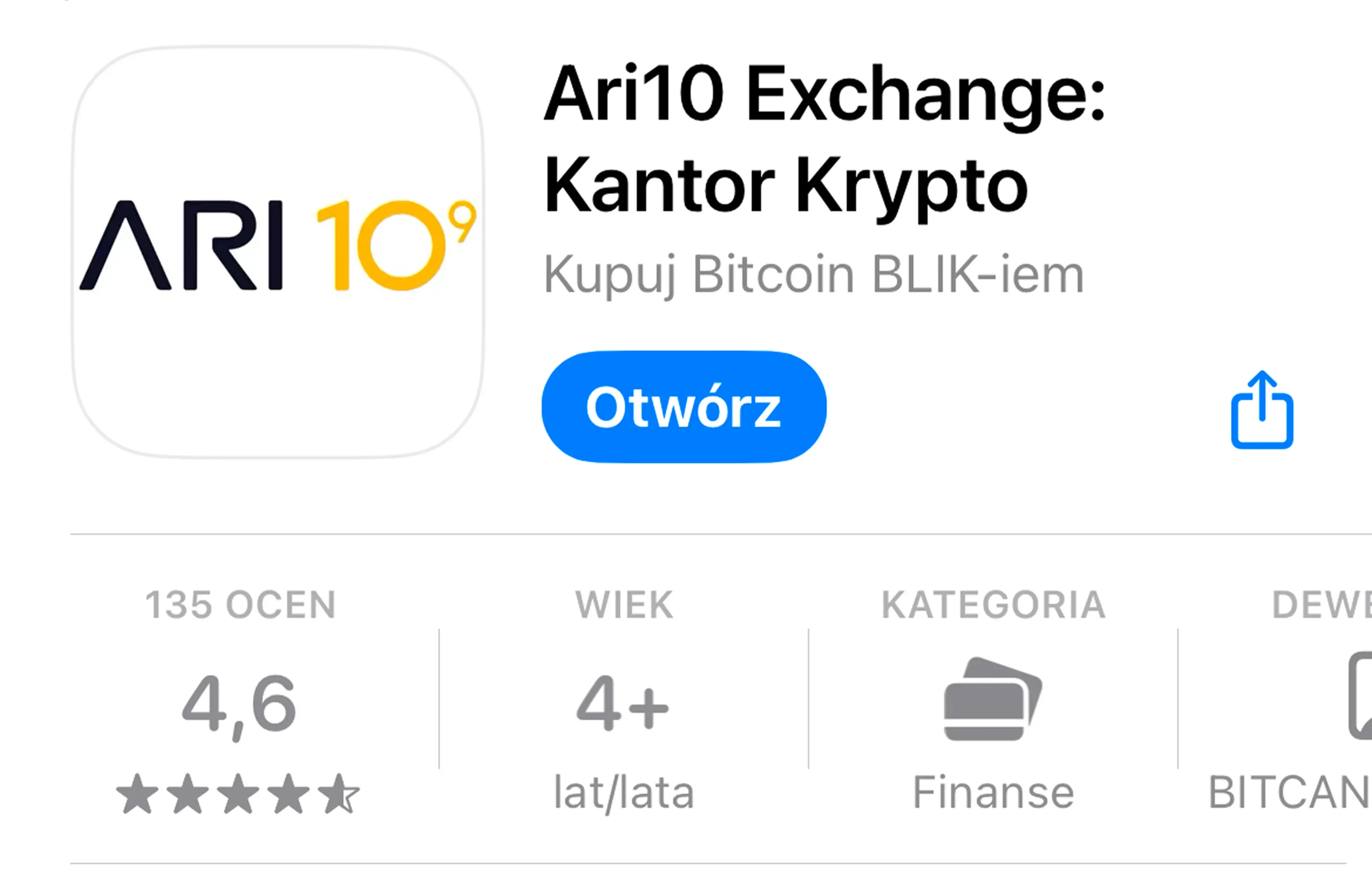 Ari10 Exchange dla systemu iOS
